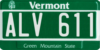 VT license plate ALV611