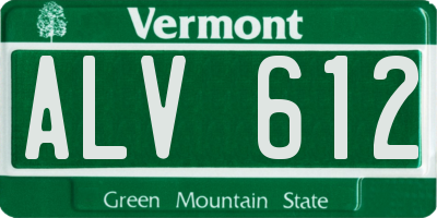 VT license plate ALV612