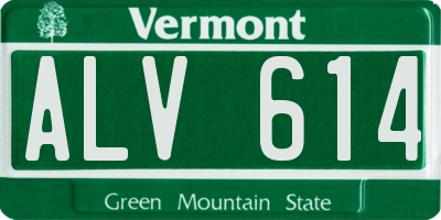 VT license plate ALV614
