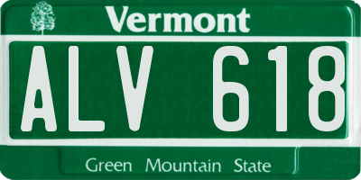 VT license plate ALV618