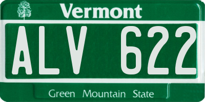 VT license plate ALV622