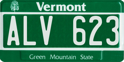VT license plate ALV623