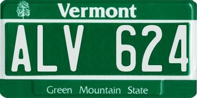 VT license plate ALV624