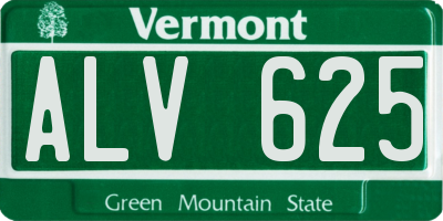 VT license plate ALV625