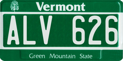 VT license plate ALV626