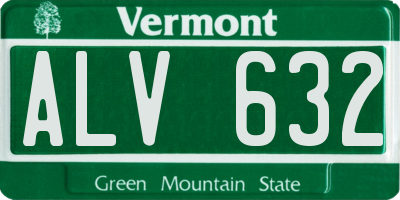 VT license plate ALV632