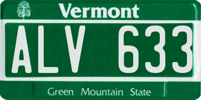 VT license plate ALV633