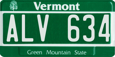 VT license plate ALV634