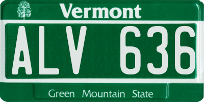 VT license plate ALV636