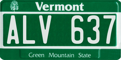 VT license plate ALV637