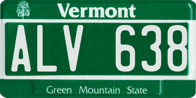 VT license plate ALV638