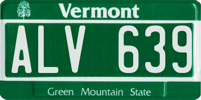 VT license plate ALV639