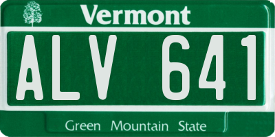 VT license plate ALV641