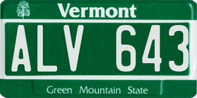 VT license plate ALV643