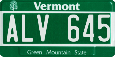 VT license plate ALV645