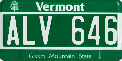 VT license plate ALV646