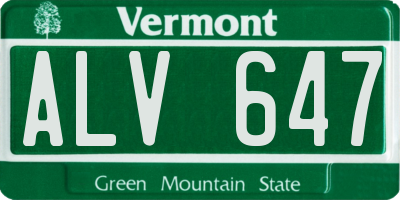 VT license plate ALV647