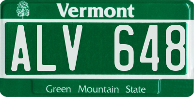 VT license plate ALV648