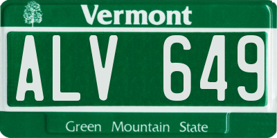 VT license plate ALV649