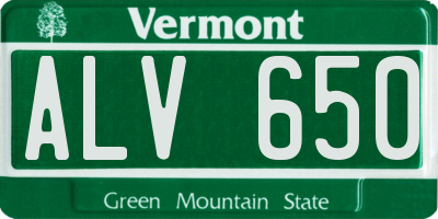 VT license plate ALV650