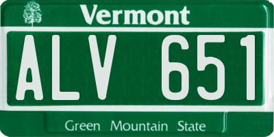 VT license plate ALV651