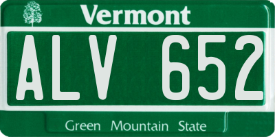 VT license plate ALV652