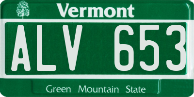 VT license plate ALV653