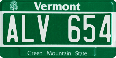 VT license plate ALV654