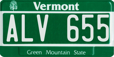 VT license plate ALV655