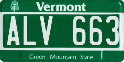 VT license plate ALV663