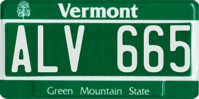 VT license plate ALV665