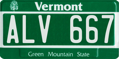 VT license plate ALV667