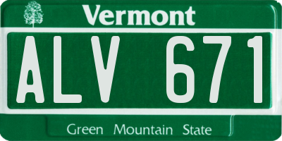 VT license plate ALV671