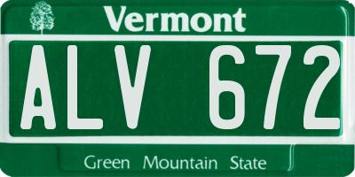 VT license plate ALV672