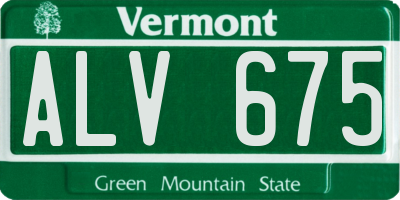 VT license plate ALV675