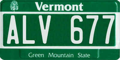 VT license plate ALV677