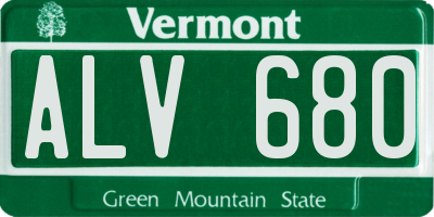 VT license plate ALV680