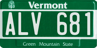 VT license plate ALV681