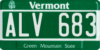 VT license plate ALV683