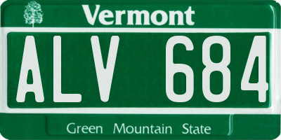 VT license plate ALV684