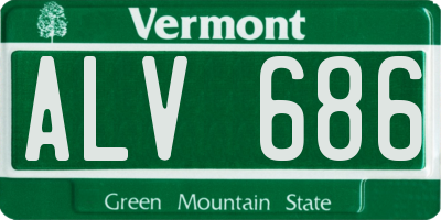 VT license plate ALV686