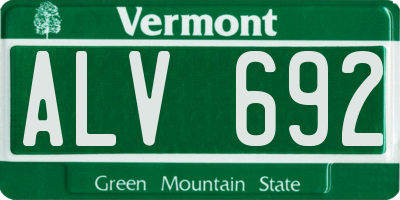 VT license plate ALV692