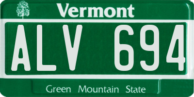 VT license plate ALV694