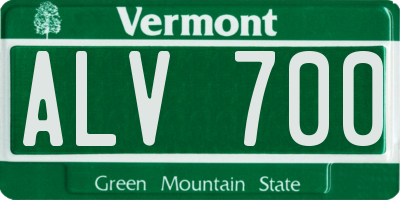 VT license plate ALV700