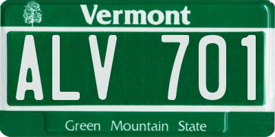VT license plate ALV701