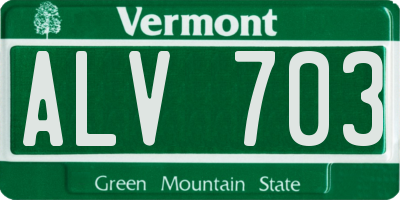 VT license plate ALV703