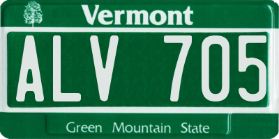 VT license plate ALV705