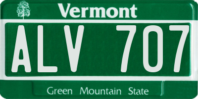 VT license plate ALV707