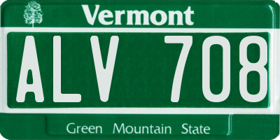 VT license plate ALV708