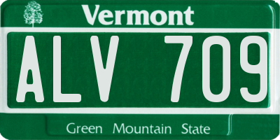 VT license plate ALV709